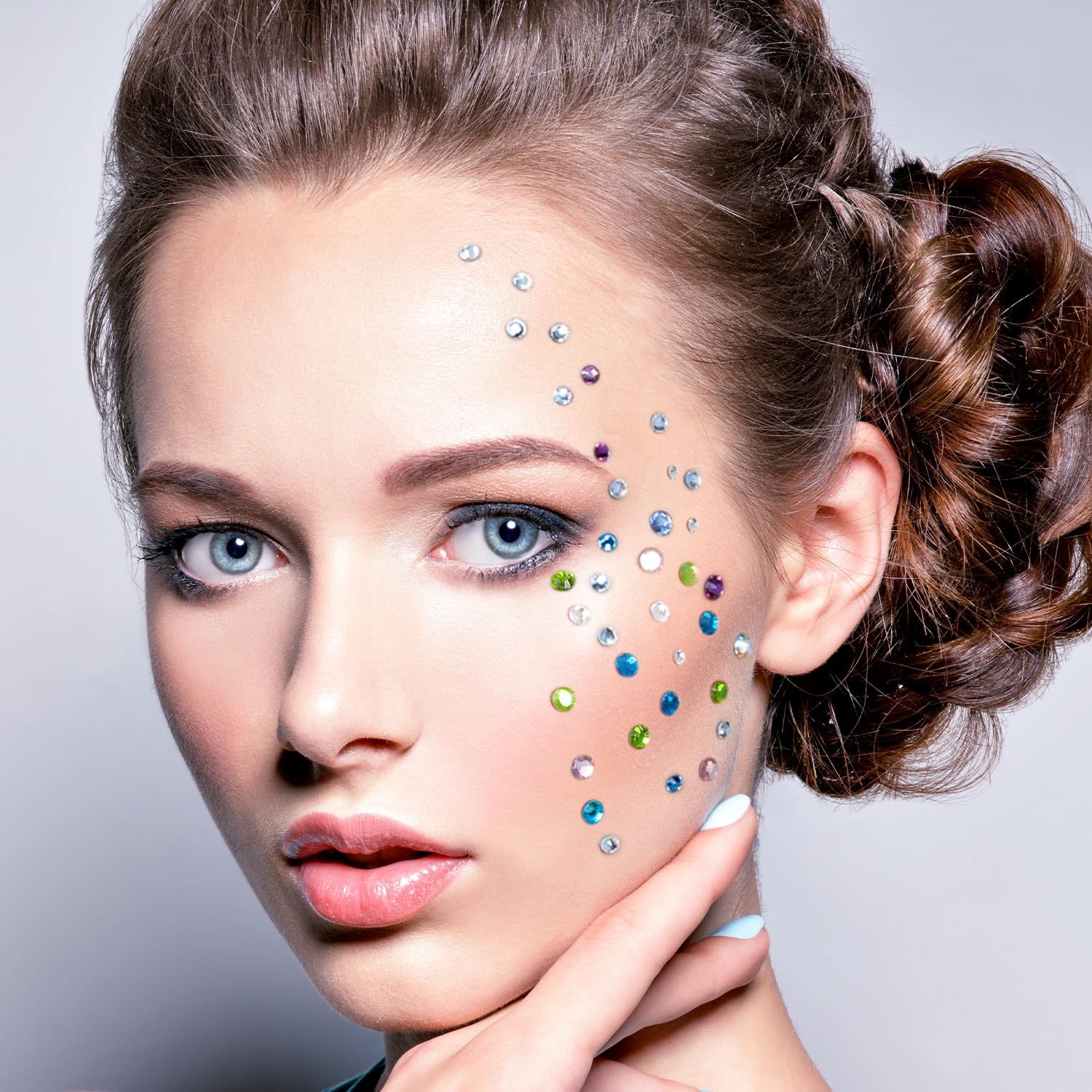 6 Blatt Gesicht-Glitzersteine Set – Selbstklebende Strasssteine Für Festival, Karneval & Make-up – Wiederverwendbar