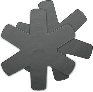 Berndes Proteggi Pentole, Salvapadelle e Separatori (2 Pezzi) in Silicone, Grigio, 28 x 15 x 2 cm