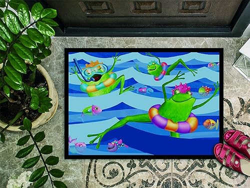 Miniatura 3 de Caroline's Treasures APH0089JMAT - Tapete de natación con ranas de 24 x 36 pulgadas, para interiores y exteriores, para entrada, antideslizante,