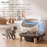 DevokoLitiere pour Chat autonettoyante avec 8 capteurs, étanchéité IPX5, litière Automatique Chat avec contrôle APP, litiere Chat Automatique XXL pour Grands Chats & foyers Multi-Chats - 5