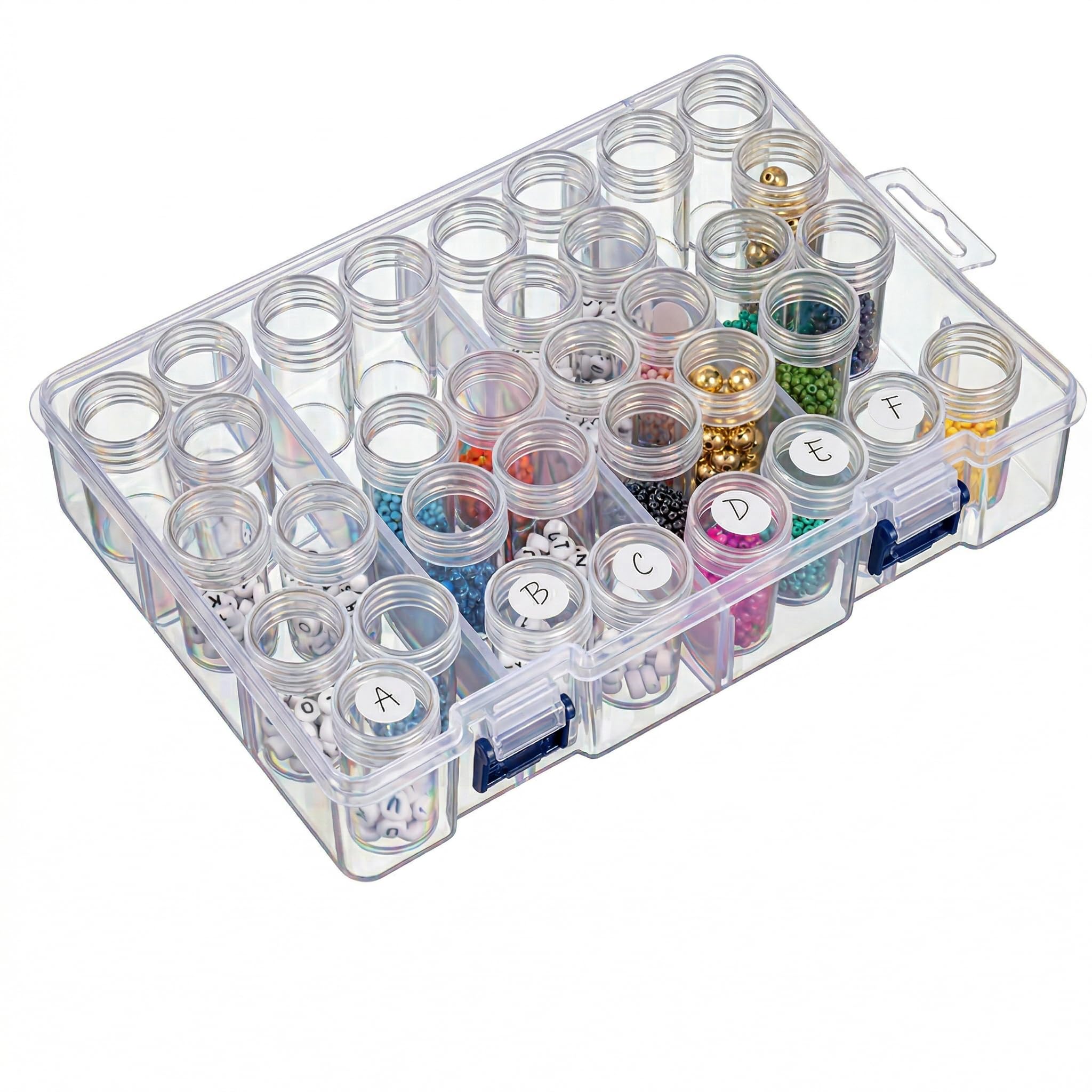 Multipurpose Storage Box Bead Organizer Box-24 pcs Storage Container with Round Bottles Diamond Painting Accessories Organizer-image-22