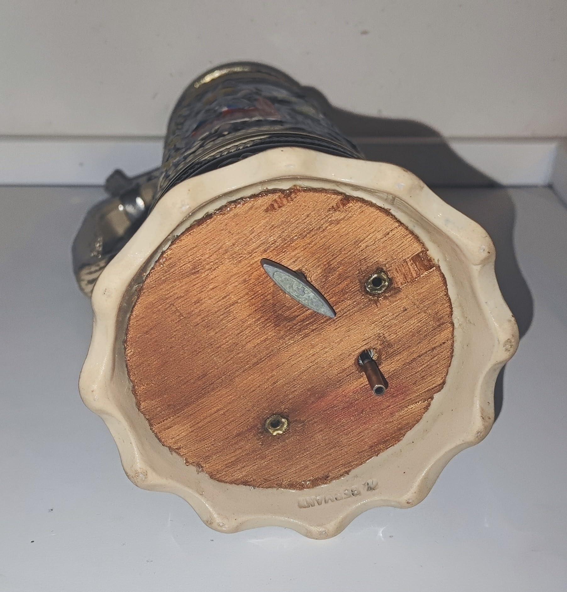 Rahm Sammelkrug/Bierkrug mit Zinndeckel/Steinkrug/Jagdkrug/Höhe ca. 30 cm