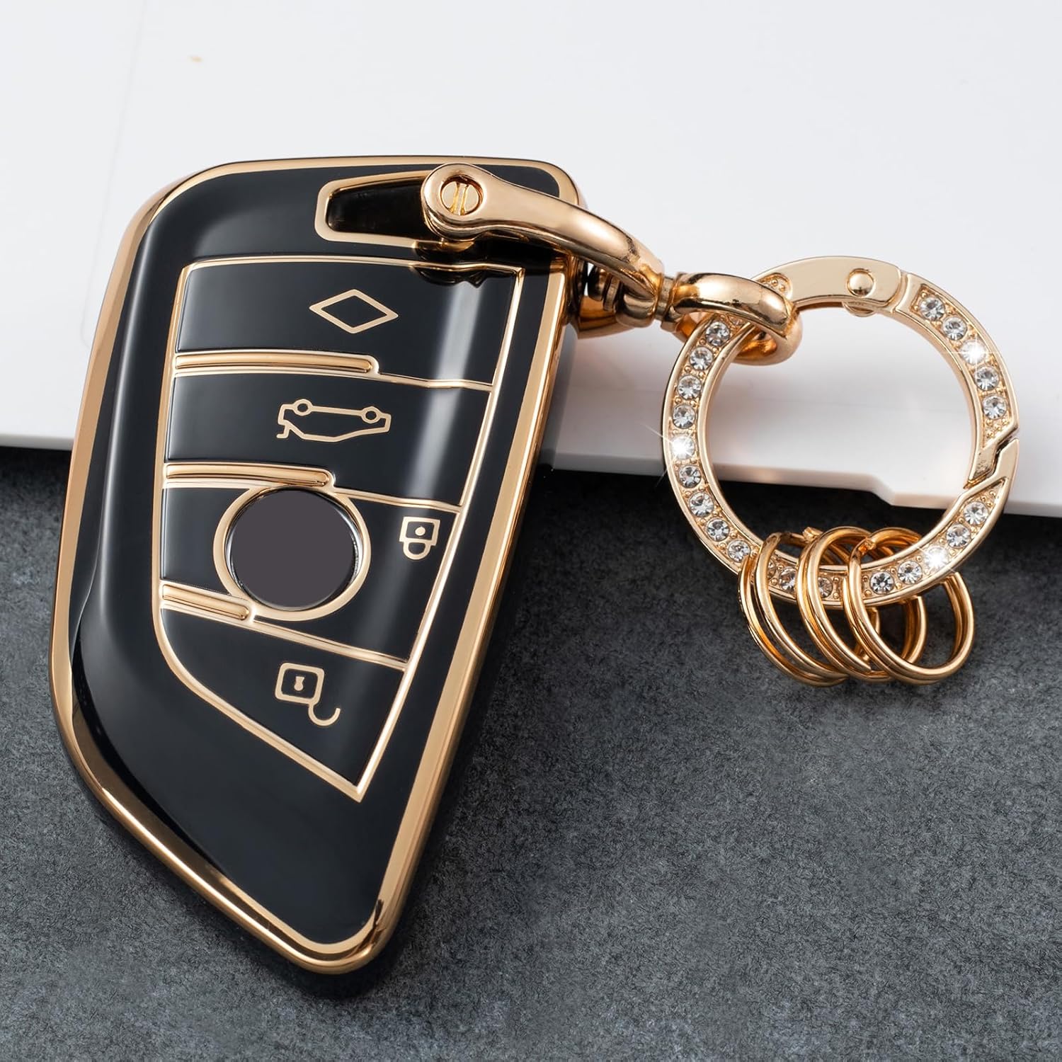 Gematay for BMW Key fob Cover, Key Fob Case Shell for BMW 2 5 6 7 Series X1 X2 X3 X5 X6 Soft TPU Full Protection, Black - Image 7