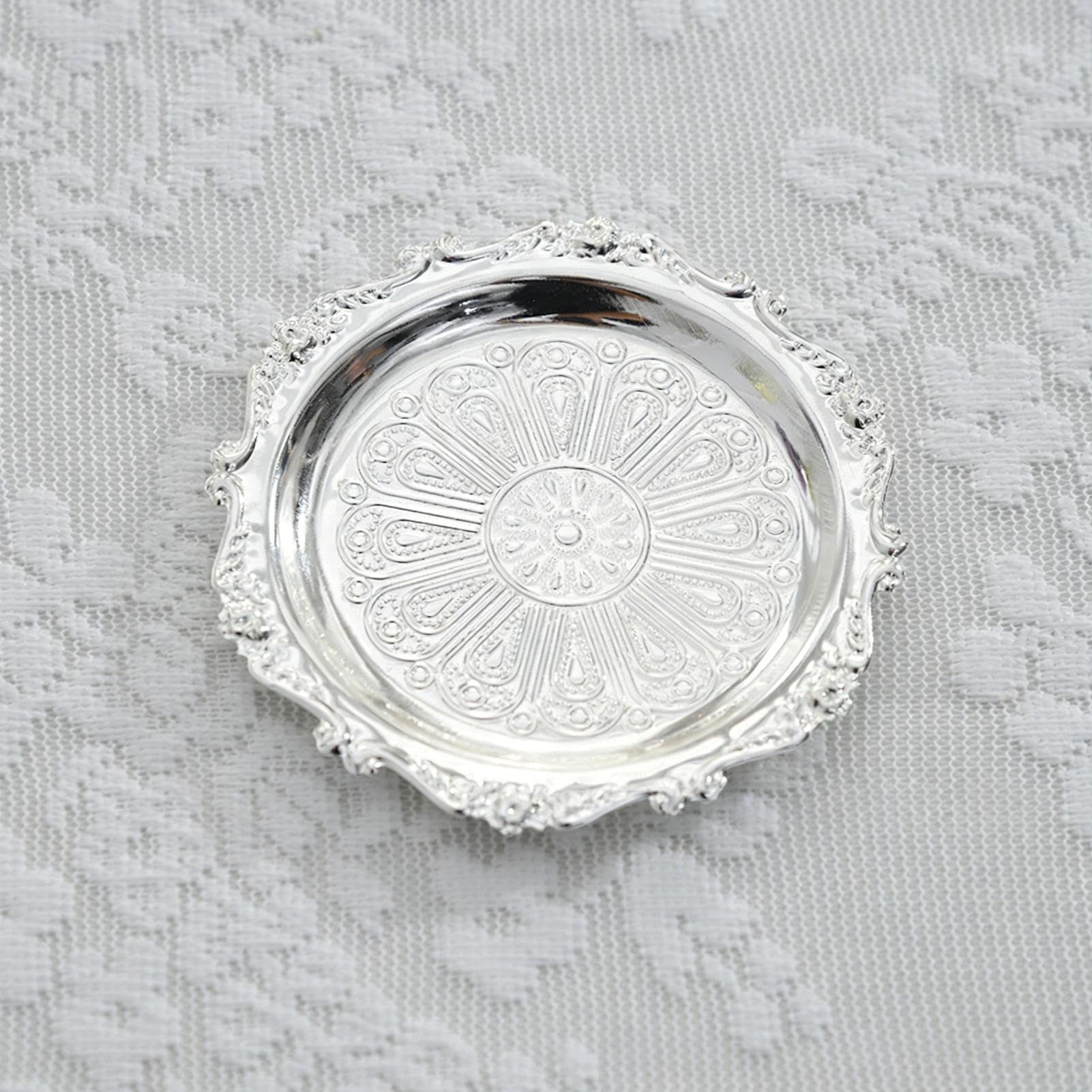 Metalowe naczynie na przekąski, vintage taca do serwowania przystawek i deserów, stylowa zastawa stołowa do jadalni, bufetu, biura, baru, na wesele, do zabawy