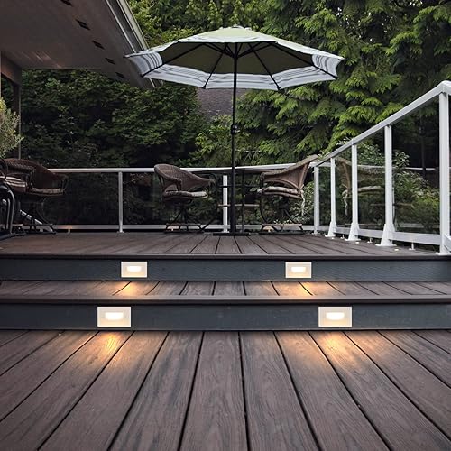 Miniatura 7 de Vtuik Paquete de 4 luces LED de escalera de 3 W 255 lúmenes 3000 K4000 K5000 K luces de paso regulables blancas para interiores y exteriores IP65