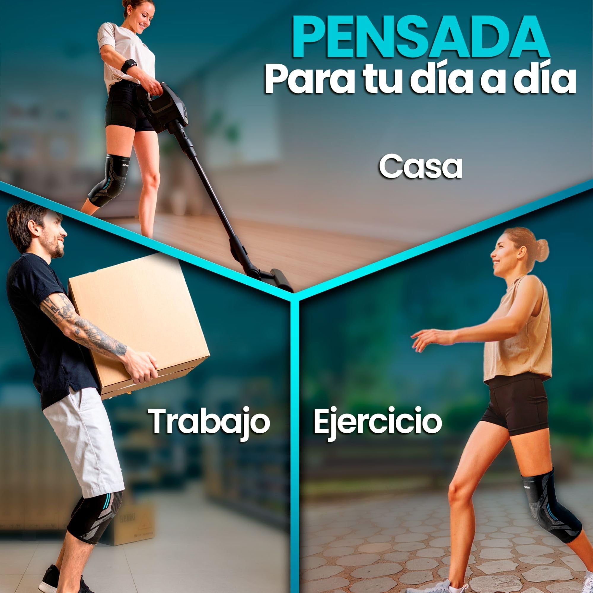 NativoDex Rodillera Menisco y Ligamento de Compresión Antideslizante – Rodillera Ortopédica Deportiva Estabilizadora para Hombre y Mujer – Soporte para Running, Gimnasio, Artrosis, Tendinitis y Rótula