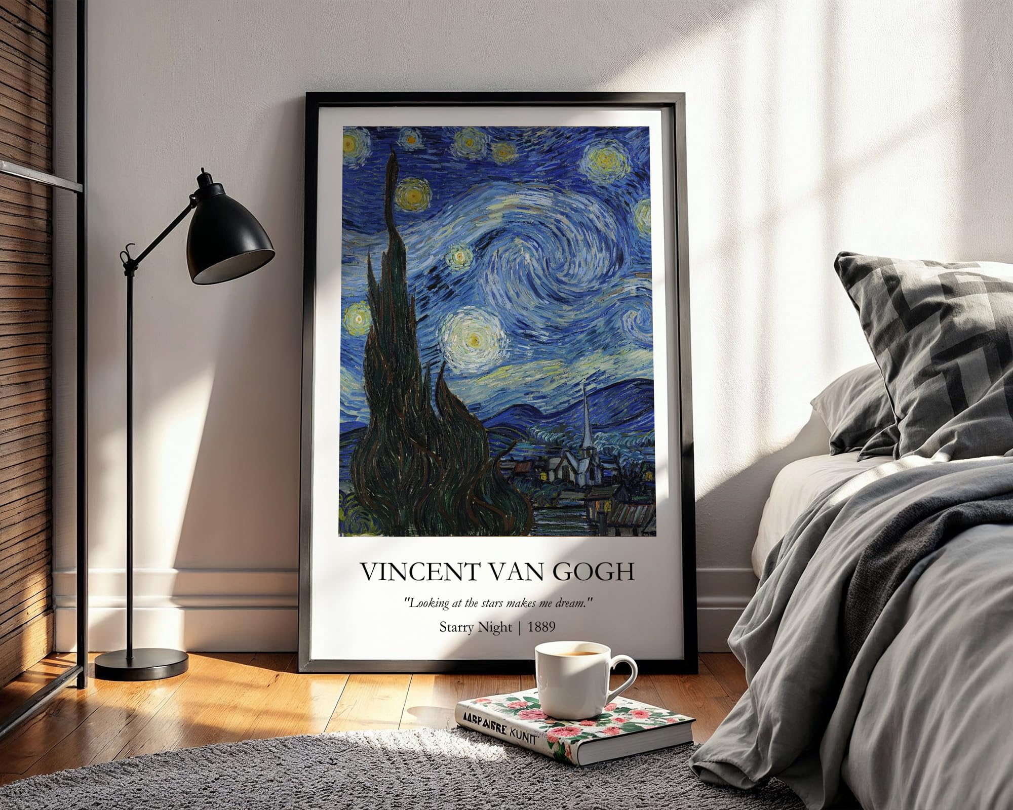 Waltractive Vincent Van Gogh Paintings Framed Poster with Beautiful Quotes - Available in 33x22 and 48x33 CM - Classic Art Poster with sleek Black Frame - Elegant Home and Office Decor-picture-14