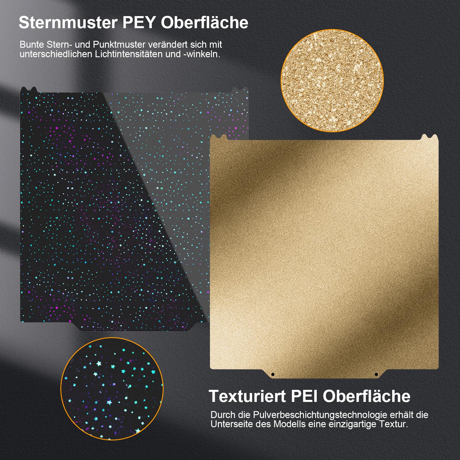 Doppelseitige PEI-Bauplatte Für 3D-Drucker – 256x256 Mm, Hitzebeständig Bis 200°C, Flexibel & Abnehmbar