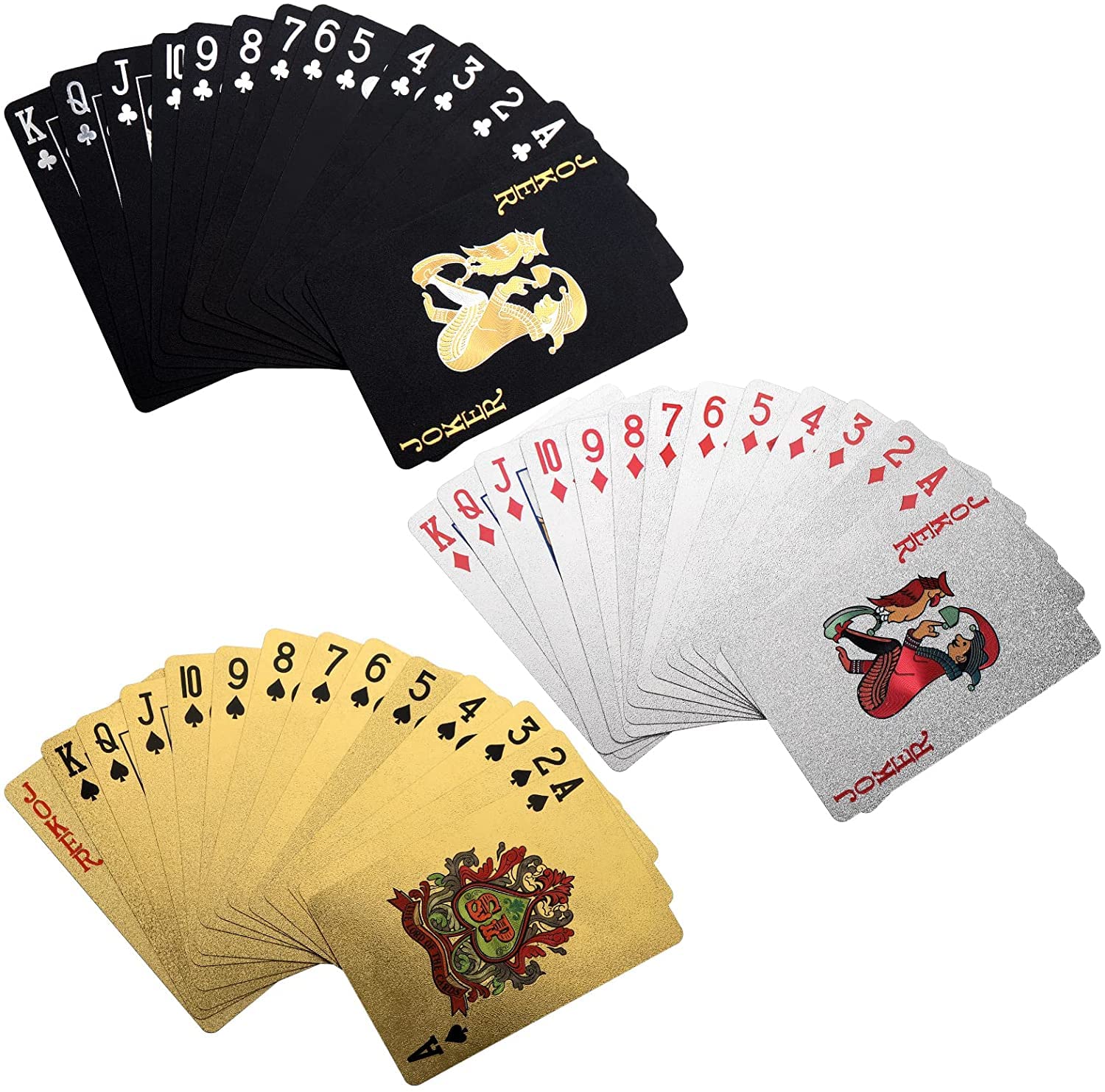 See full amazon price history chart for India Toy Gold Deck of Waterproof Cards, Flexible PVC Plastic Gold Playing Cards Premium Poker Cards Gold Waterproof Playing Cards Washable Flexible Use for Party Game (3 in 1, Gold- Black and Silver) India Toy Gold Deck of Waterproof Cards, Flexible PVC Plastic Gold Playing Cards Premium Poker Cards Gold Waterproof Playing Cards Washable Flexible Use for Party Game (3 in 1, Gold- Black and Silver) (B09ZF6PWY6) Amazon Price History, Amazon Price Tracker