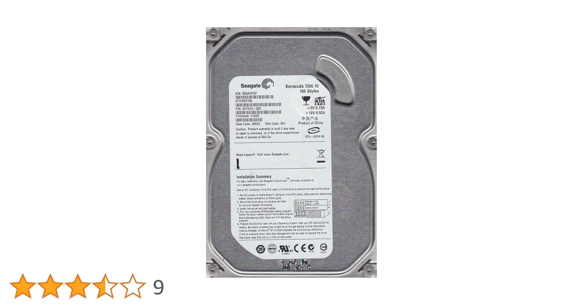 (未使用･未開封品)　Seagate ST3160215A 160GB 7200 RPM ATA 3.5インチ HD sdt40b8 Amazon.co.jp: Seagate st3160215 a 160 GB 7200 RPM ATA 3.5