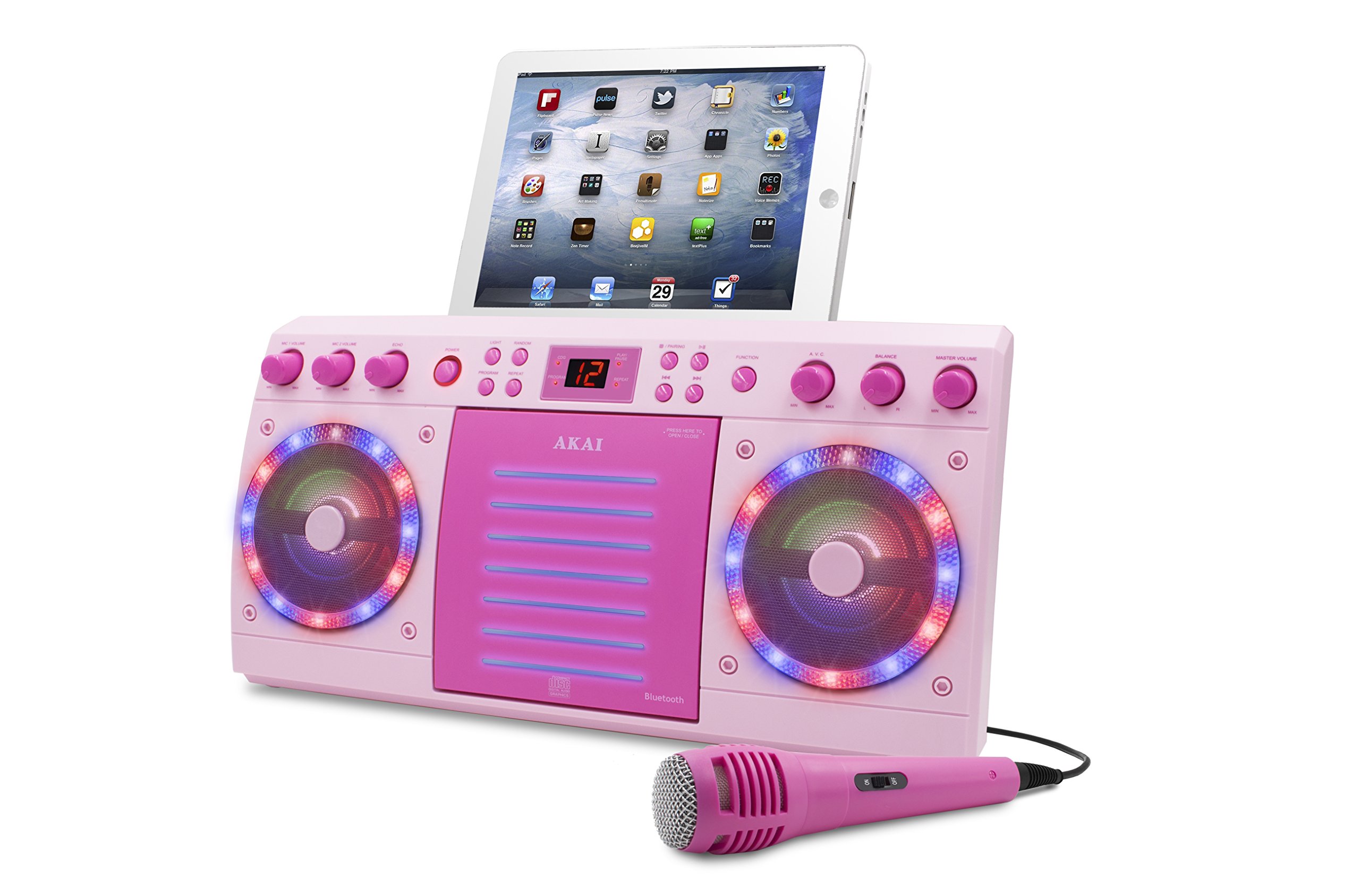 Akai KS303P-BT Bluetooth CD&G Karaoke System, Pink : Amazon.in