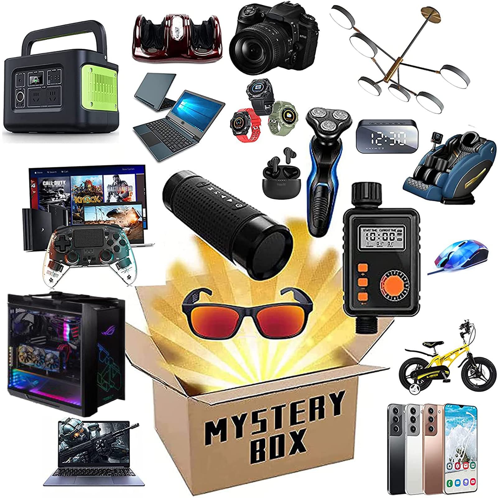 2021 Lucky Mystery Gift Box Surprise Gift High Quality Electronic Gift Gamepad Digital Camera Christmas Gift