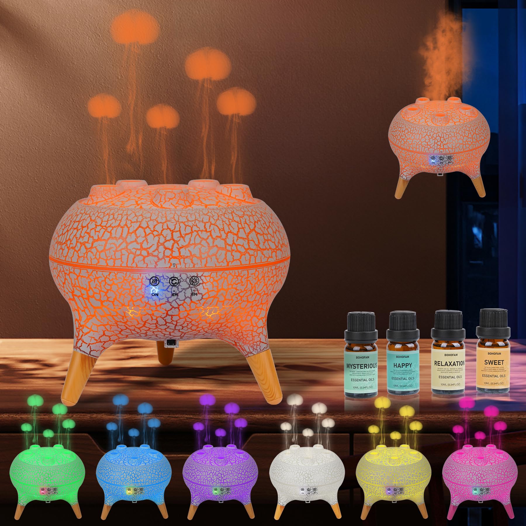 Amazon.com: BOHOFAM Jellyfish Essential Oil Diffuser 250ML,Aroma