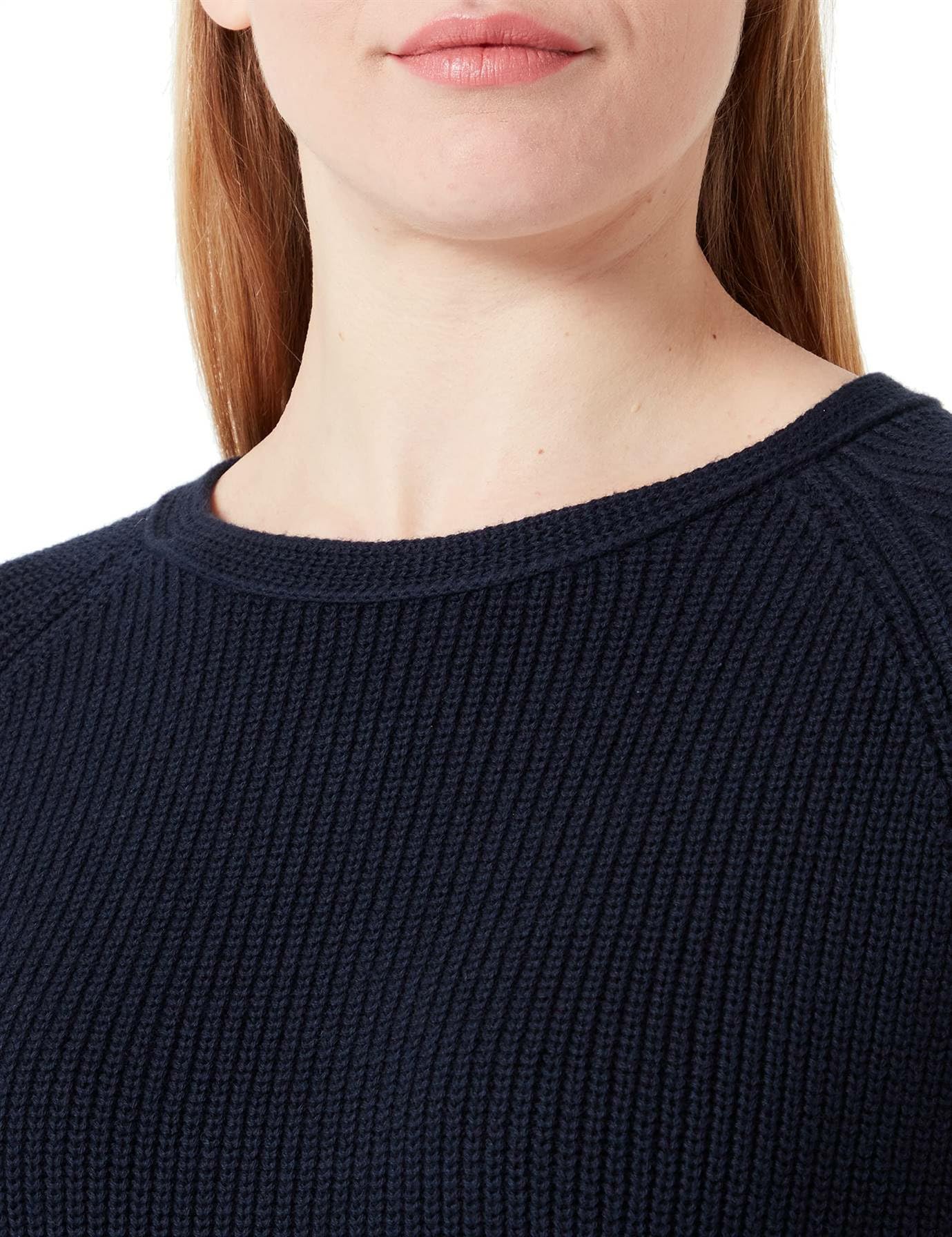 Marc O'Polo Damski sweter z dzianiny z bawełny organicznej z okrągłym dekoltem, niebieski, S