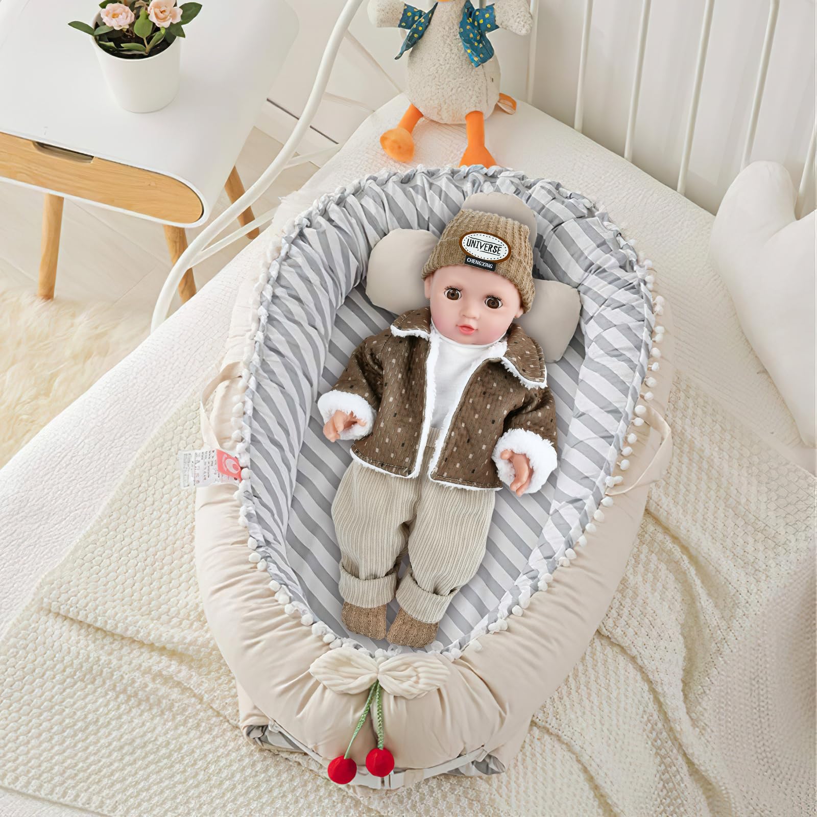Abitino Per Bambola ZWOOS Con Cappello E Calzini, Per Bambolotti New Born Da 40-45 Cm