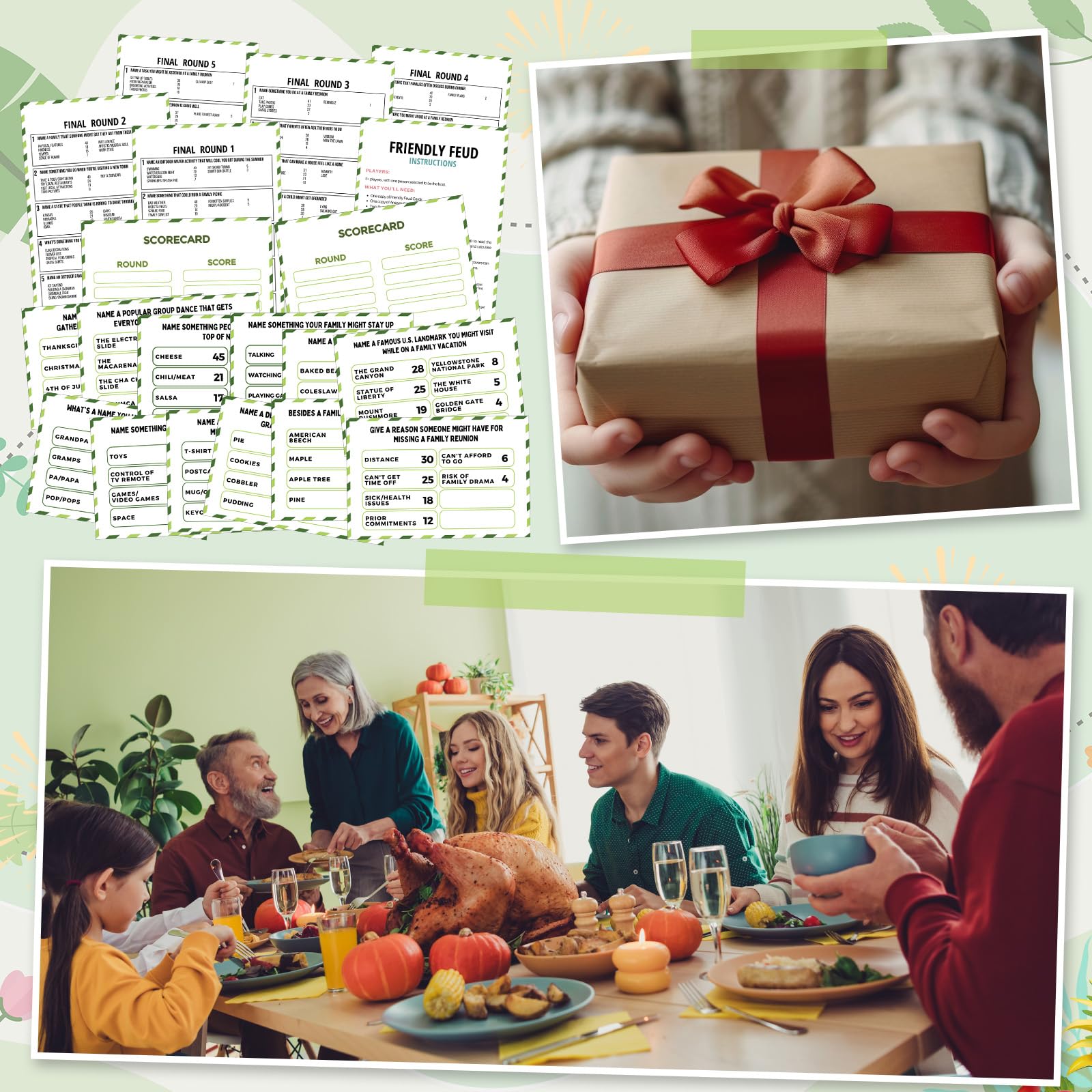 Gioco di feud amichevole per riunioni di famiglia, con 2 cicalini di risposta, carte feud per gioco notturno divertente quiz per gruppi di feste team building (colorato, famiglia)