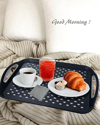 Miniatura 7 de Bandeja grande antideslizante con asas, bandejas de silicona para comer, aptas para lavavajillas, para desayuno, cena, aperitivos, frutas, bebidas,