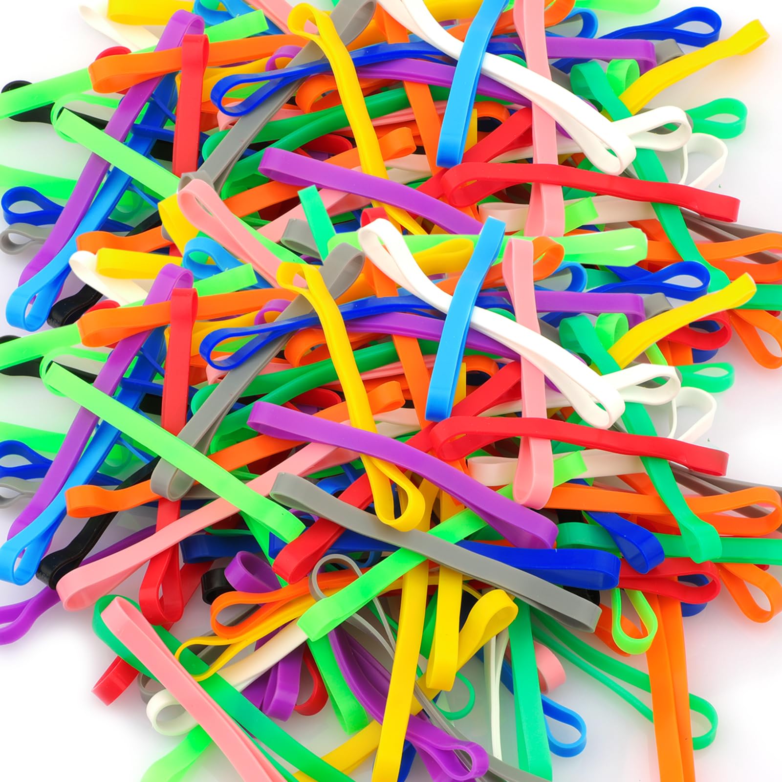 Coopay 120 Pieces Silicone Rubber Bands 3 Inches Colorful Elastic Rubber Wrapping Bands for Bundling Bills, Money, Books, Exercise, Crab Traps,