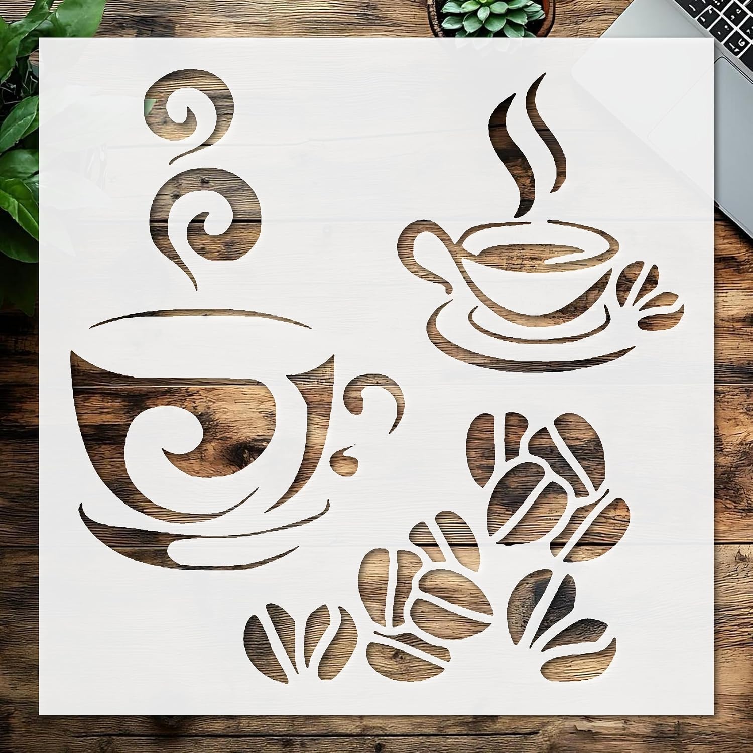 Amazon.com: Coffee Stencil, Reusable Plastic Template 5.5