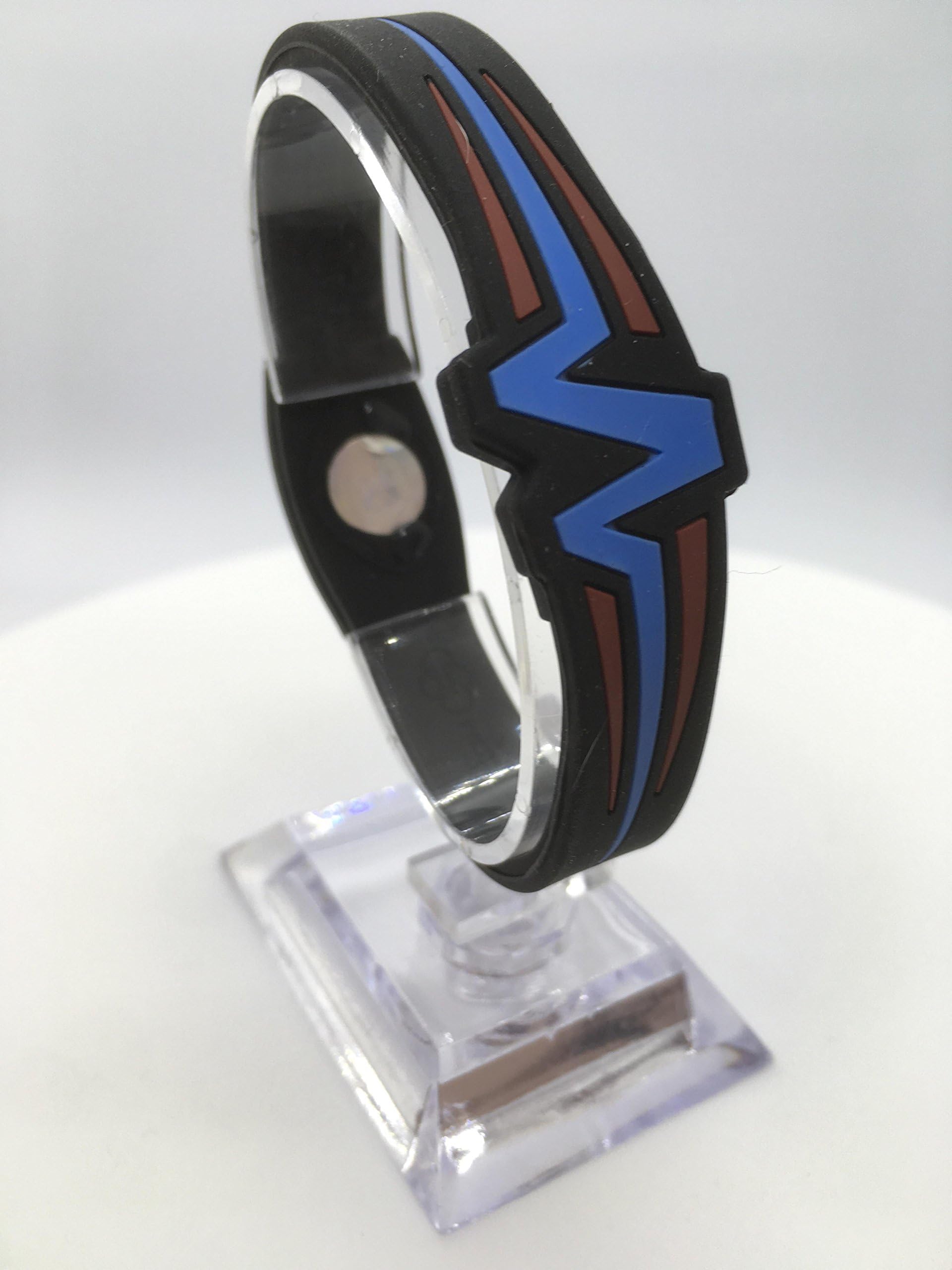 Mojo Wristband Double Disc Raptor Black Blue Red 7 inch
