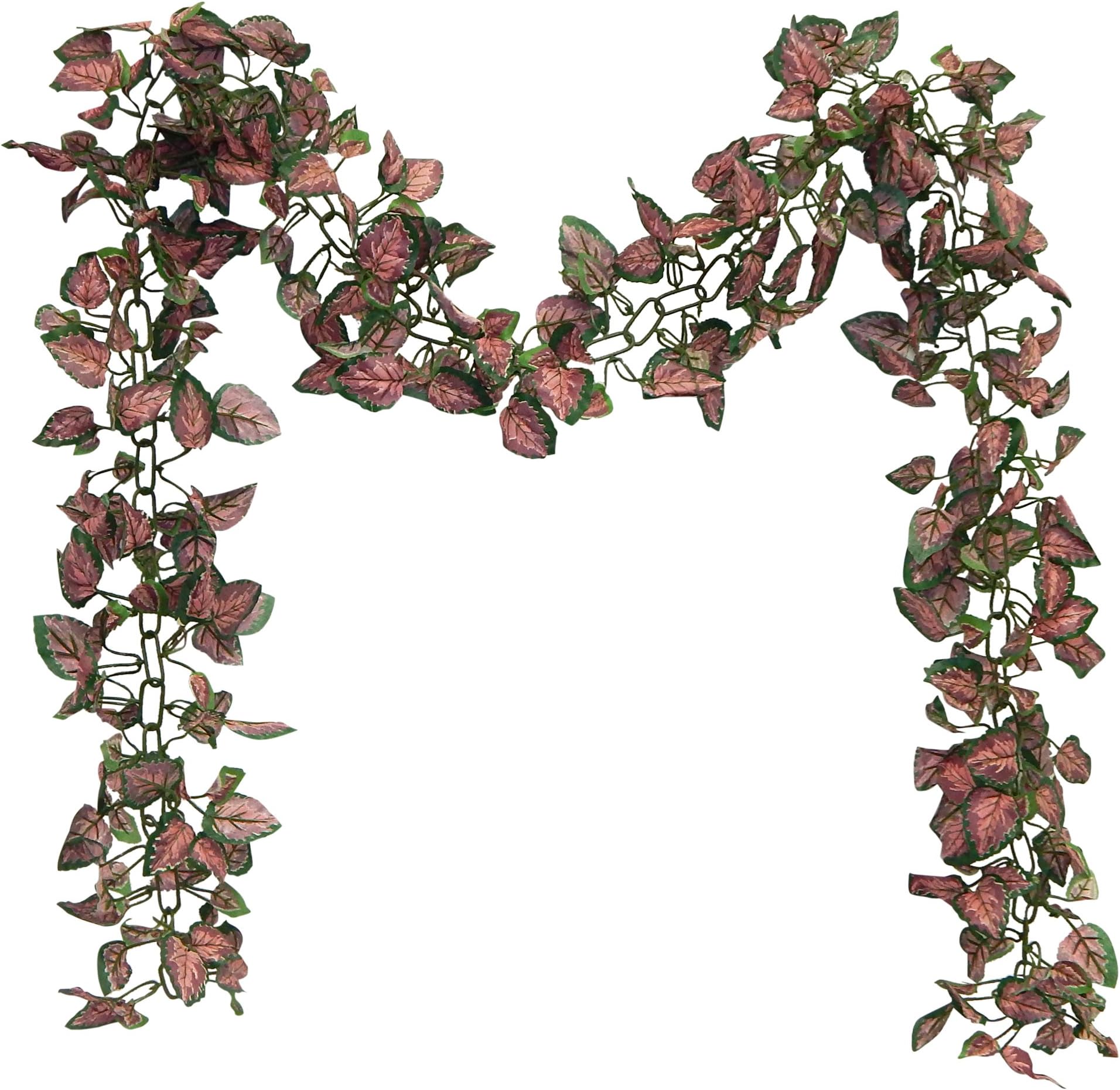 6' Frosted Mini English Chain Garland Fall, 72-in, Burgundy Green