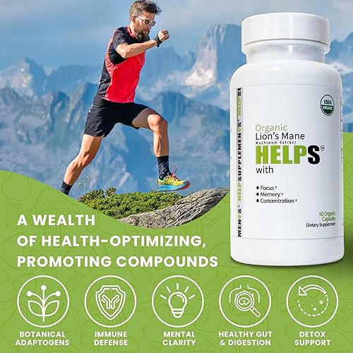Miniatura 6 de Help Supplements - Suplemento orgánico de hongo de melena de león  Cápsulas de polvo de melena de león orgánicas  Extracto de melena de león