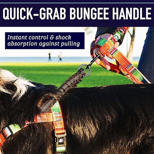 Miniatura 6 de Leashboss - arnés de perro con mango elástico con patrón reflectante sin tirar, accesorio de clip trasero y frontal, colección de patrones