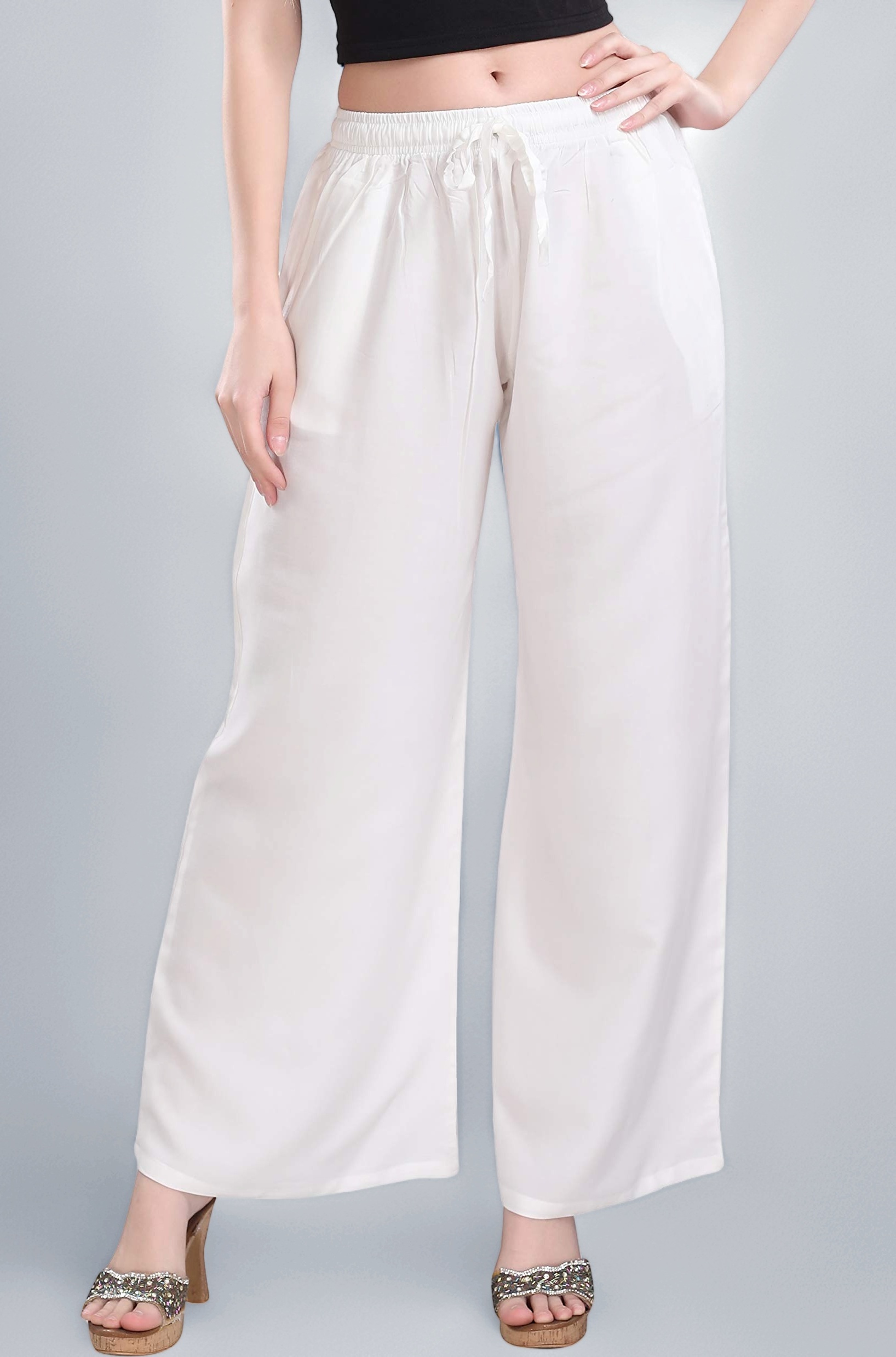 Women's and Girls Cotton Reyon Regular Fit Palazzo Pants - Available Size - L, XL, 2XL, 3XL