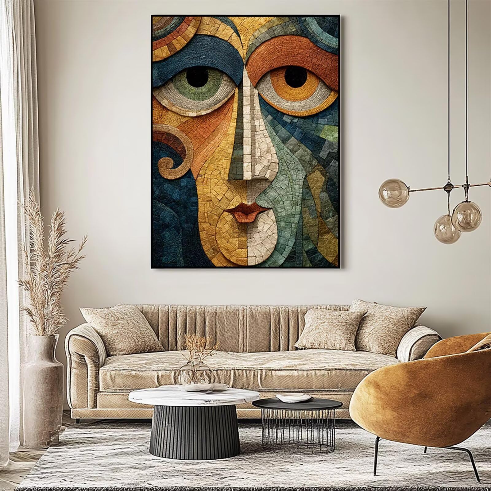 Malowanie według numerów dla dorosłych Abstrakcyjne malowanie według numerów 100 x 135 cm zestaw do malowania farbami akrylowymi płótno do malowania według numerów twarzy i pędzla malarskiego, duże