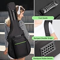 Vista 5 de CAHAYA Funda para Guitarra Acústica con Acolchado de 0.35 Pulgadas de Grosor para Guitarras Acústicas de 40 41 42 Pulgadas Impermeable con Correa