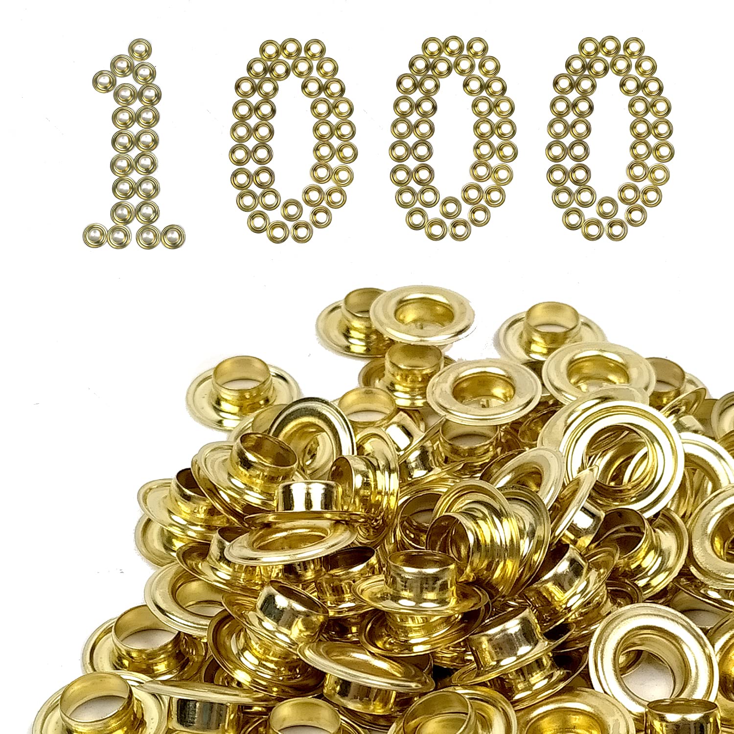 Grommets & Washers Kit - 1000 Pack Silver -8