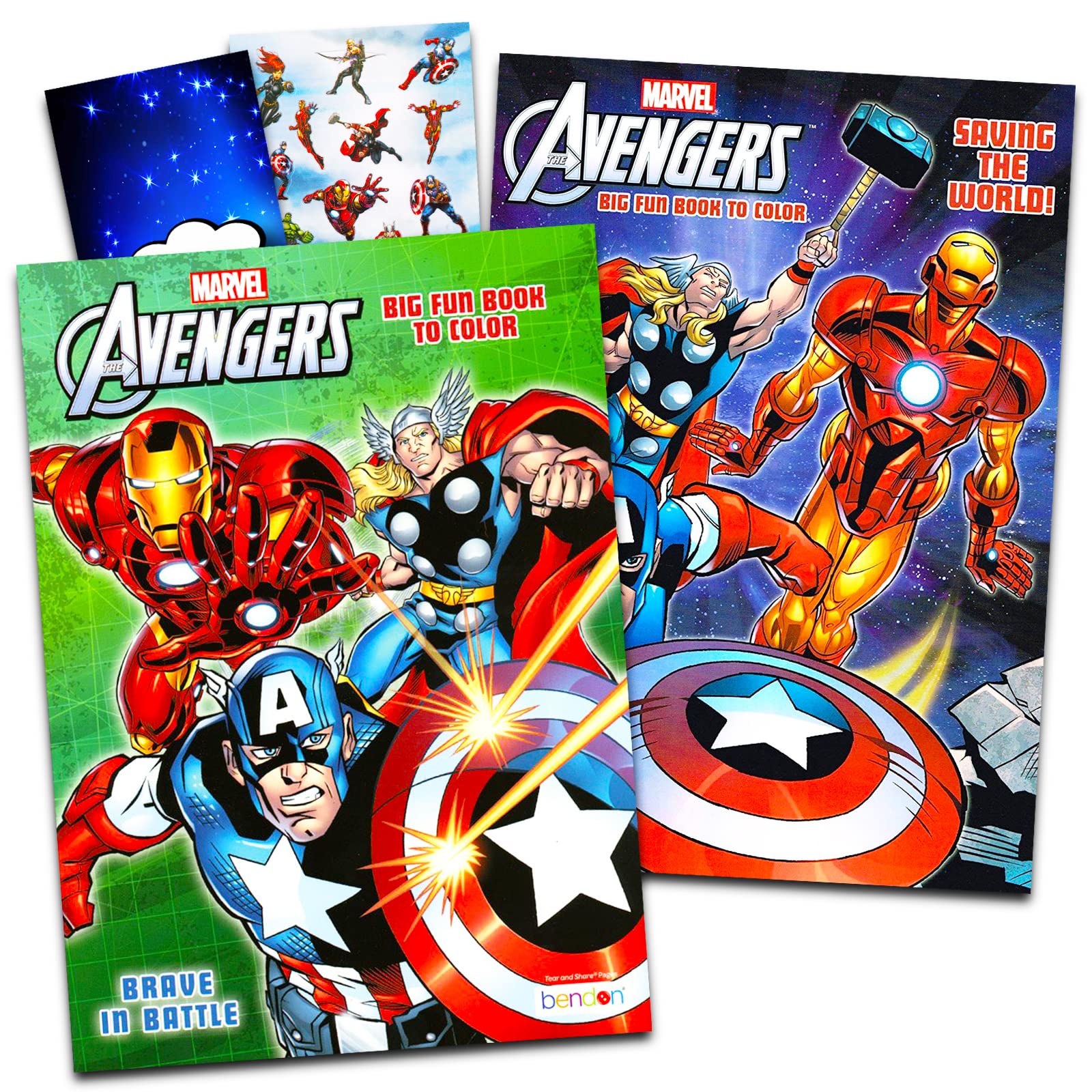 Marvel Avengers Coloring and Activity Book Set for Kids - Bundle with 2 Jumbo Superhero Books with Stickers, Door Hanger and More | Marvel Super Hero Coloring Pack