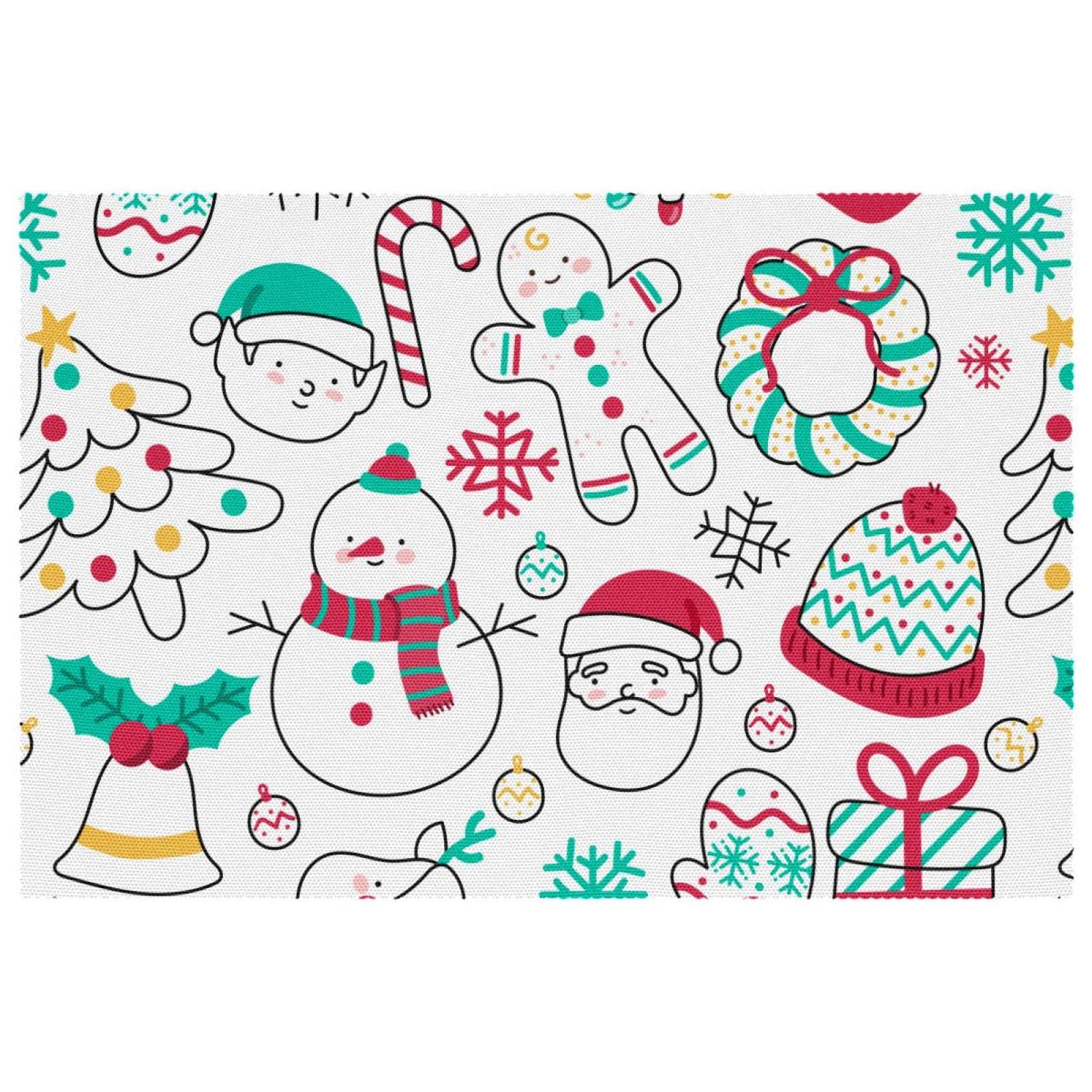 Sets de table de Noël en tissu Oxford résistant à la chaleur et lavable