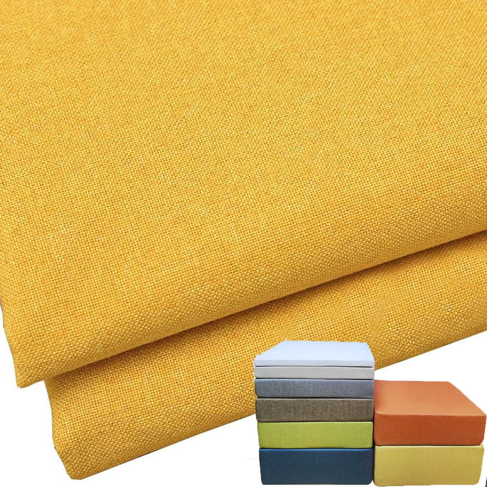 Housse de coussin pour banc 100x30x5 cm en lin jaune élégant imperméable