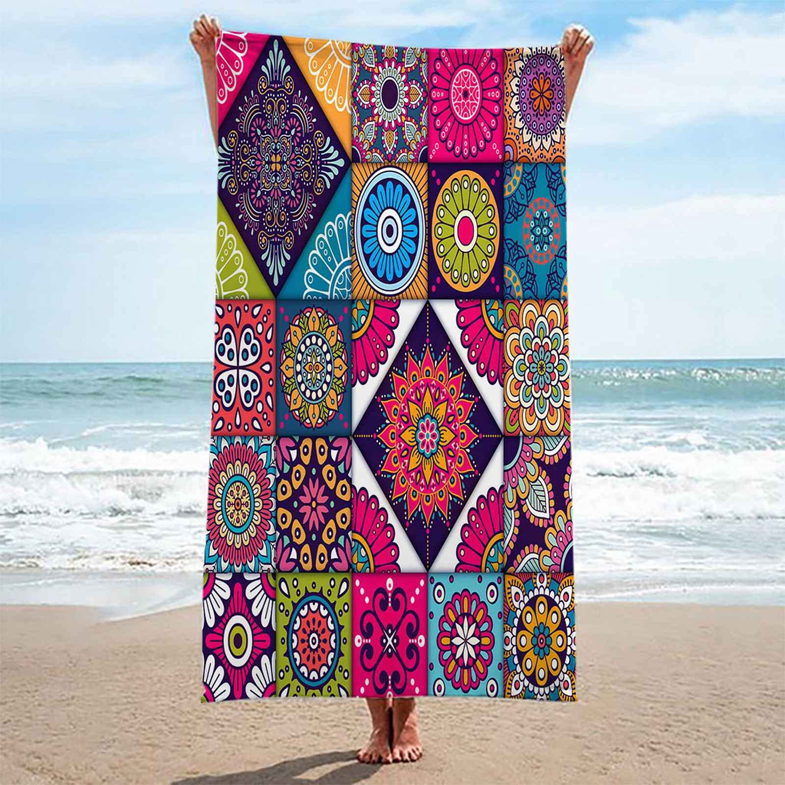 Amazon.co.jp: JSHEN ビーチタオルタオル 90x180cm カラフルな花柄