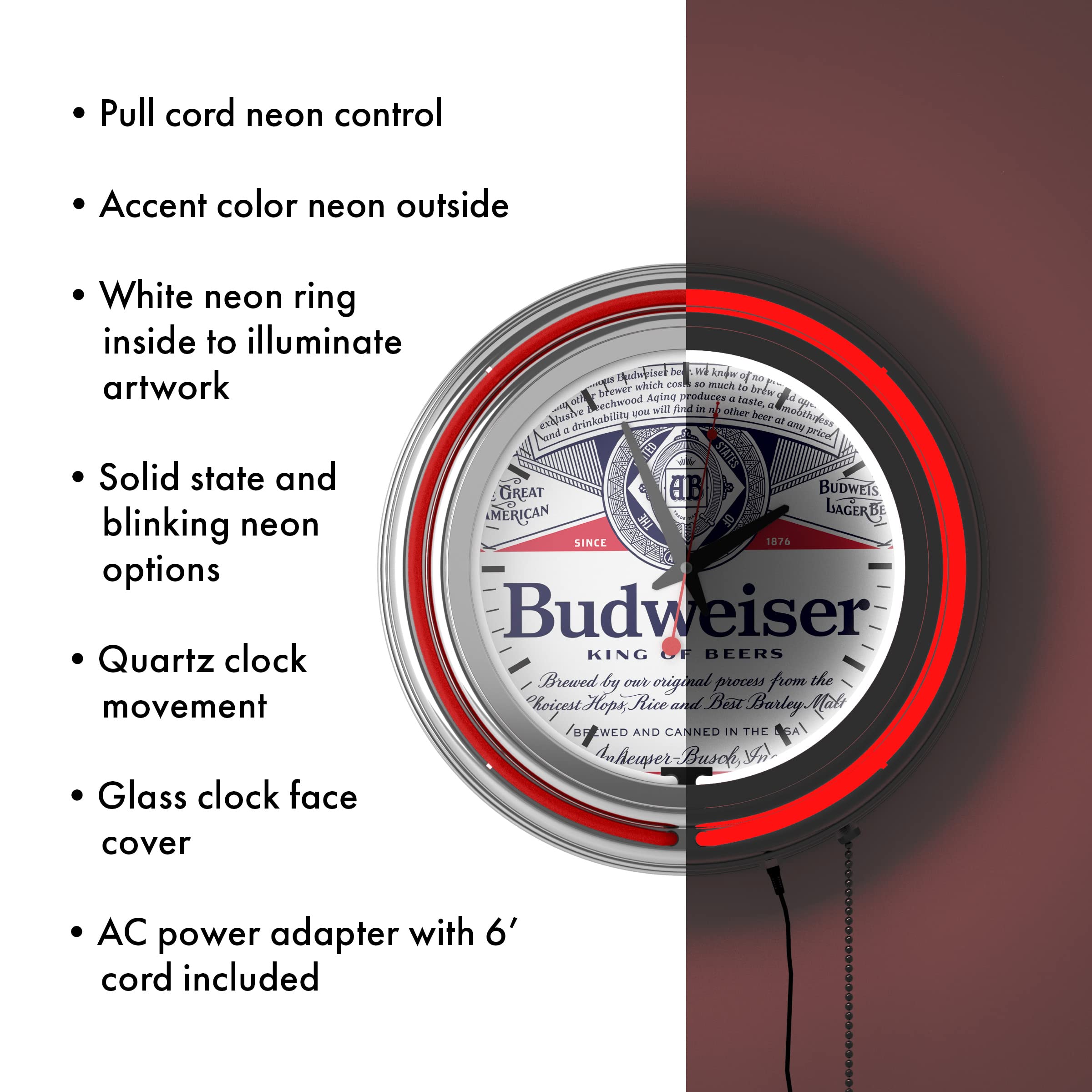 Amazon.com: Trademark Gameroom Neon Clock - Retro Budweiser