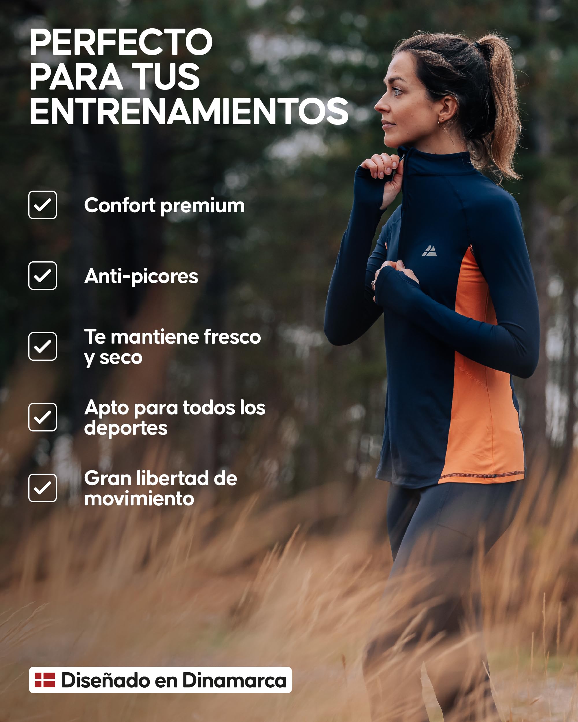 DANISH ENDURANCE Camiseta Deportiva de Manga Larga para Mujer, Suave y Ligera, Transpirable, Elástica…