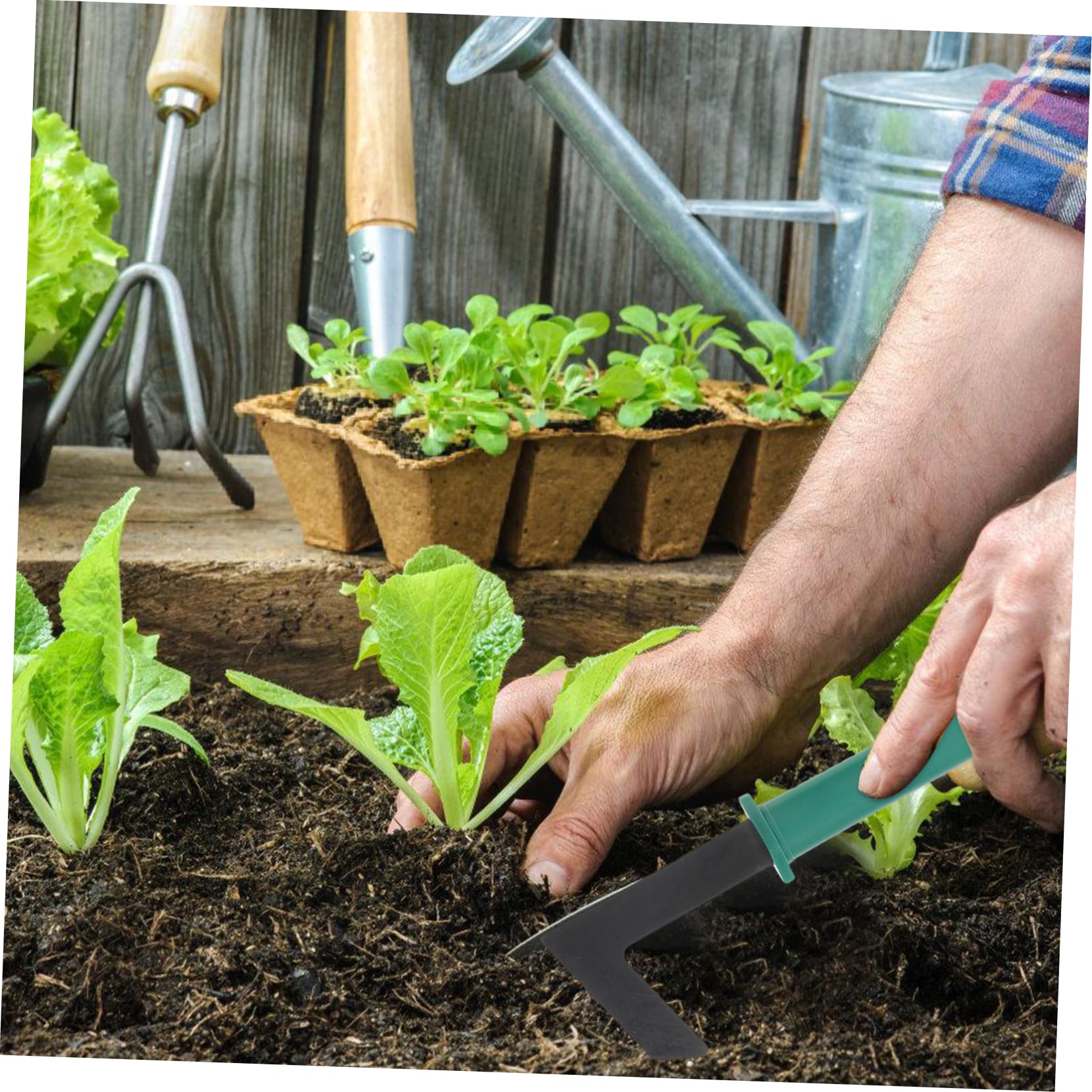 Juego de Herramientas de Jardinería 10 Piezas Verde Portátil