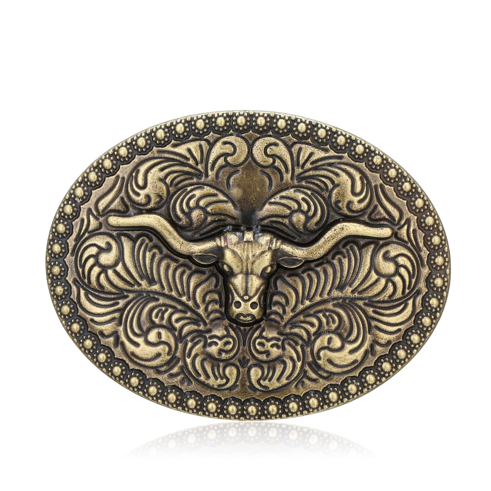 Turquoise Belt Buckle for Men Western Texas Longhorn Bull Rodeo Belt Buckle American Cowboy Chic Gift