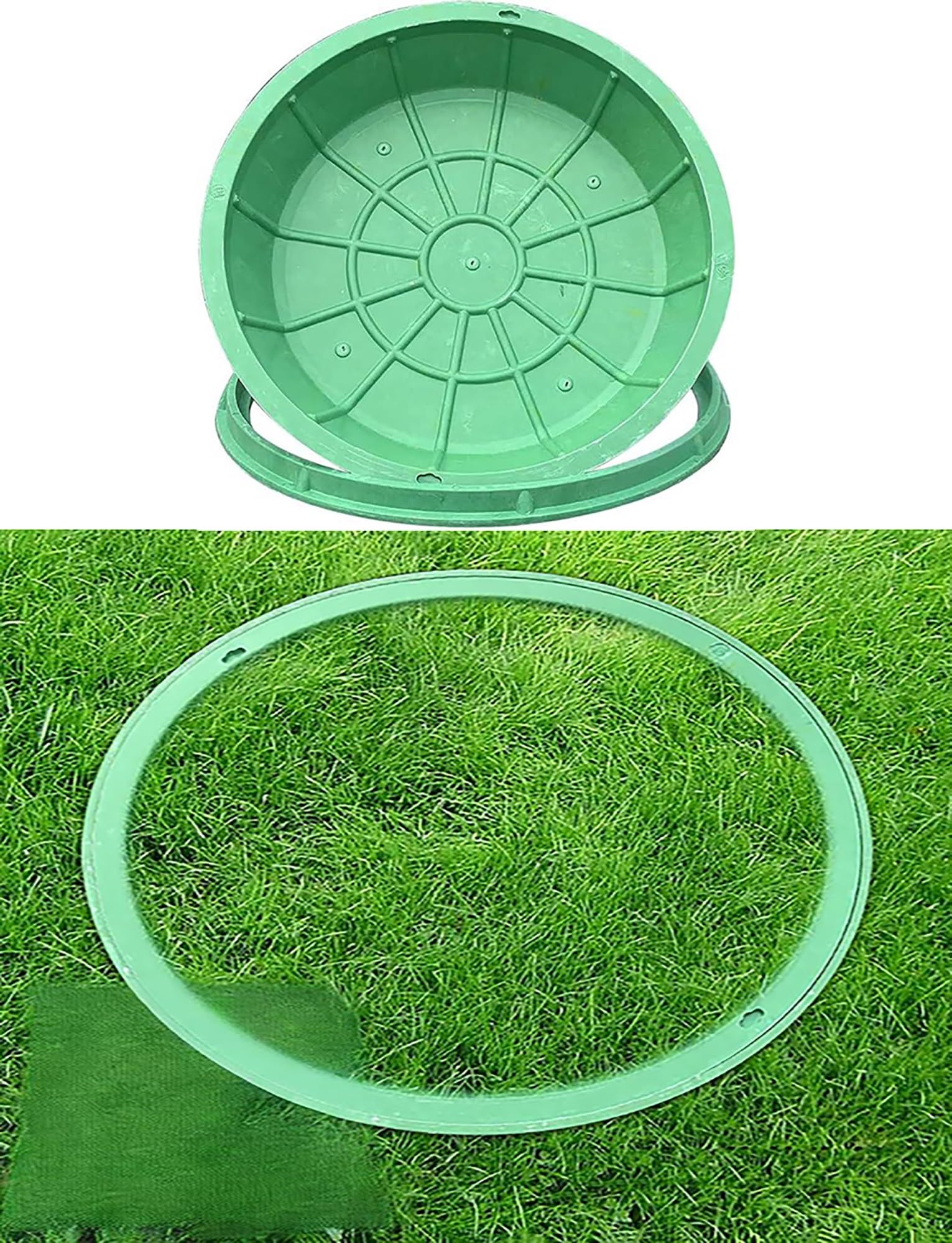 Couvercle de vidange d'herbe discret diamètre 50cm pour pelouse propre