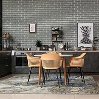 Vista 7 de LUXE WEAVERS Alfombra de Área Abstracta de Remolinos de Mármol, Azul 5x7