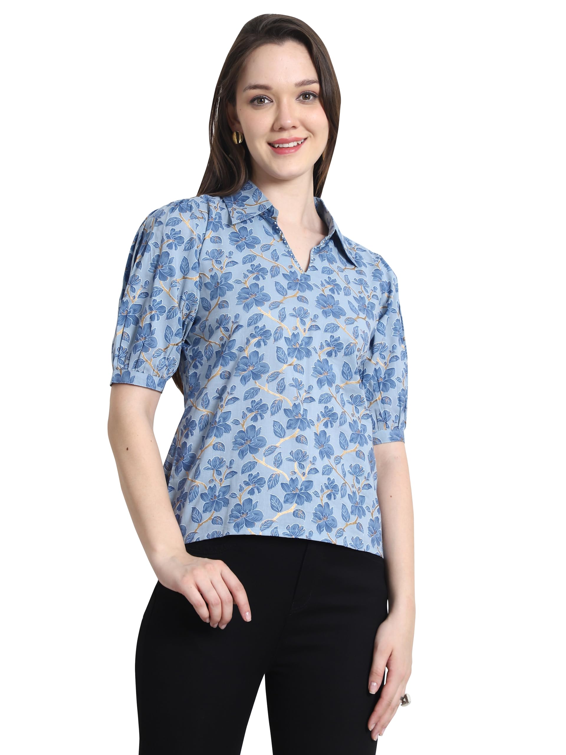rajnandini Women Cotton Regular Fit Jaipuri Printed Crop Top(JOPLJPR5004-P_Sky Blue_P)-picture-27