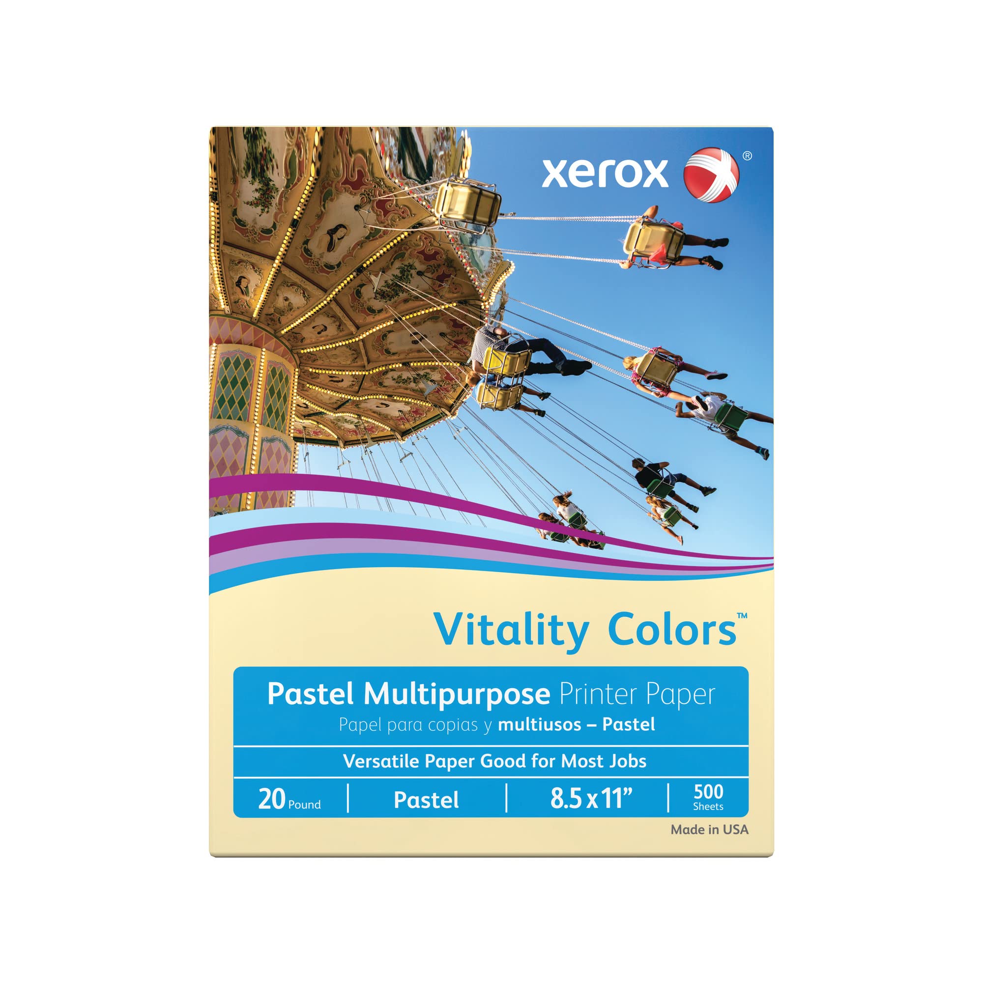 Xerox(r) Vitality Colors(tm) Multipurpose Printer Paper, Letter Paper Size, 20 Lb, 30% Recycled, Ivory, Ream Of 500 Sheets