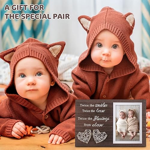 Miniatura 3 de Yakucho Marco de fotos para bebés gemelos, regalo para baby shower, padres, nueva mamá, papá, marco de fotos, regalos para amiga e hija