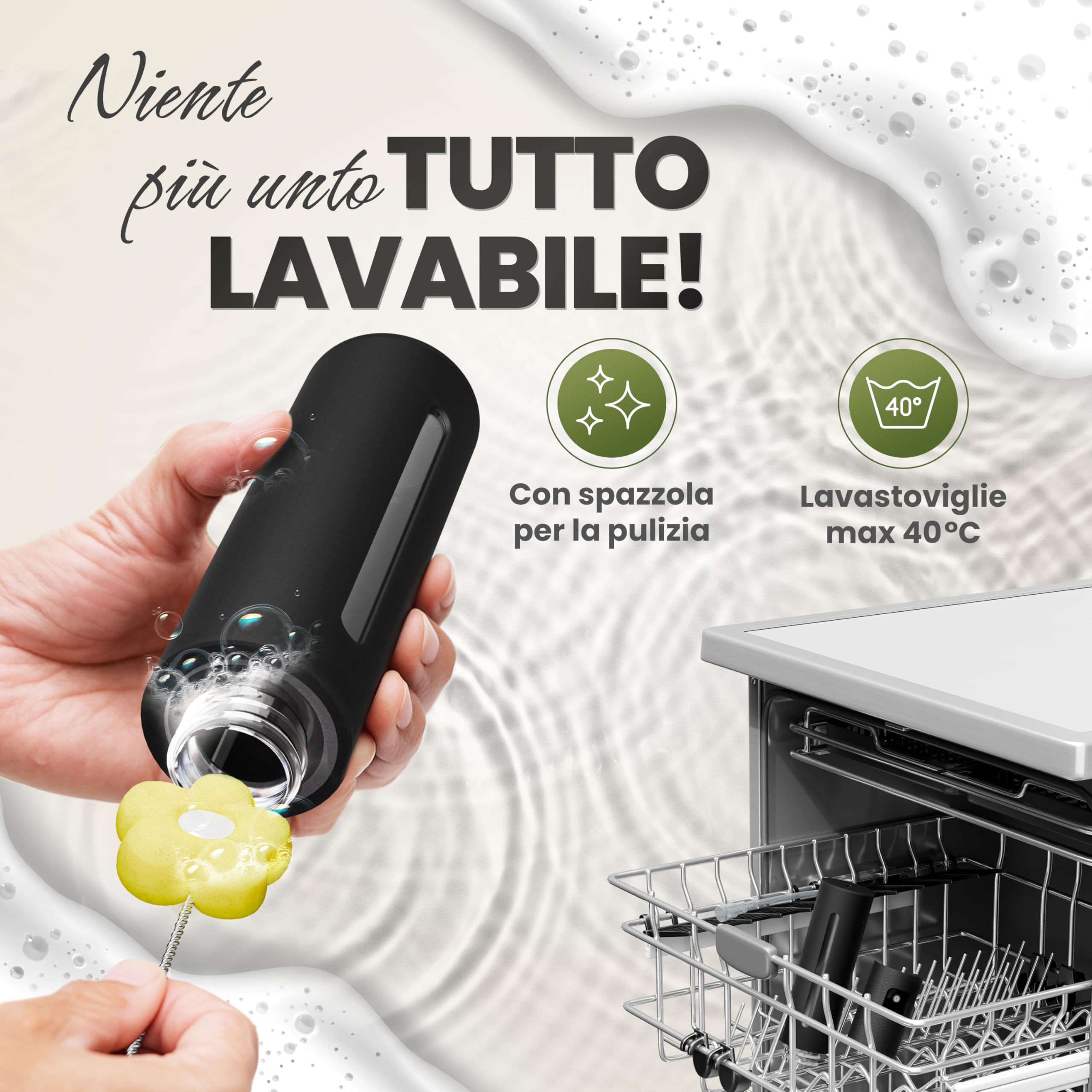 Leisure Life® | Spruzzatore olio premium 2.0 – acciaio pieno 100 ml | protezione UV, senza BPA, lavabile in lavastoviglie | nebulizzazione uniforme | per cucina, barbecue e airfryer