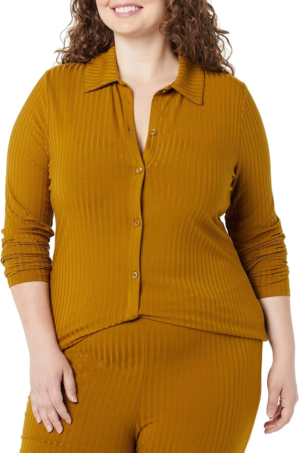 Amazon Essentials womens Wide Rib Long Sleeve Button-up Collared Cardigan (Pants Sold Separately) - Image 4