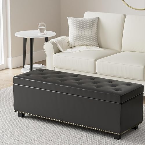 Miniatura 133 de Otomano rectangular de almacenamiento Simpli Home Hamilton, Marrón café Marrón café,Azul aguamarina,Cloud gris,Marrón desteñido,Marrón oscuro