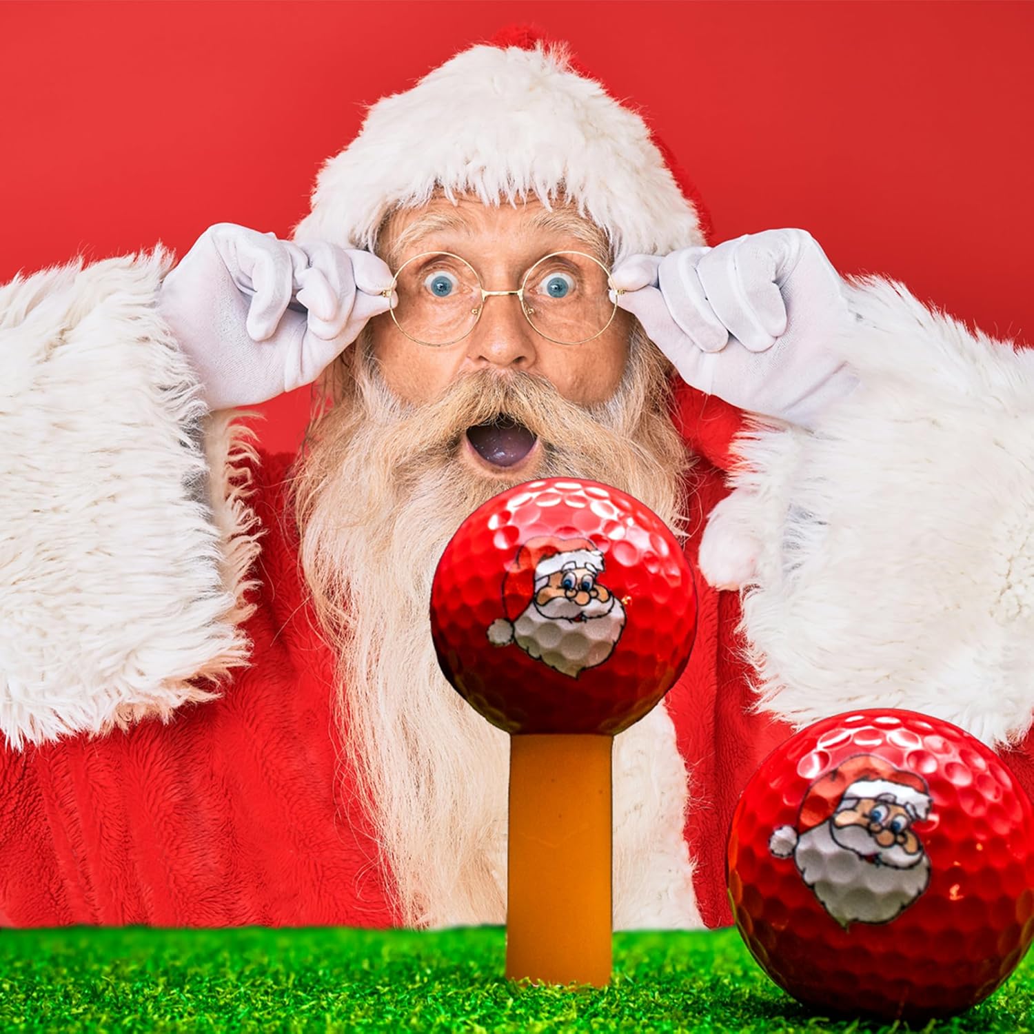 GBM Santa Novelty Golf Balls for Men & Women – Christmas Themed Golf Balls for Golfers, Tournament Giveaways, League Events and Stocking Stuffers 12-Pack