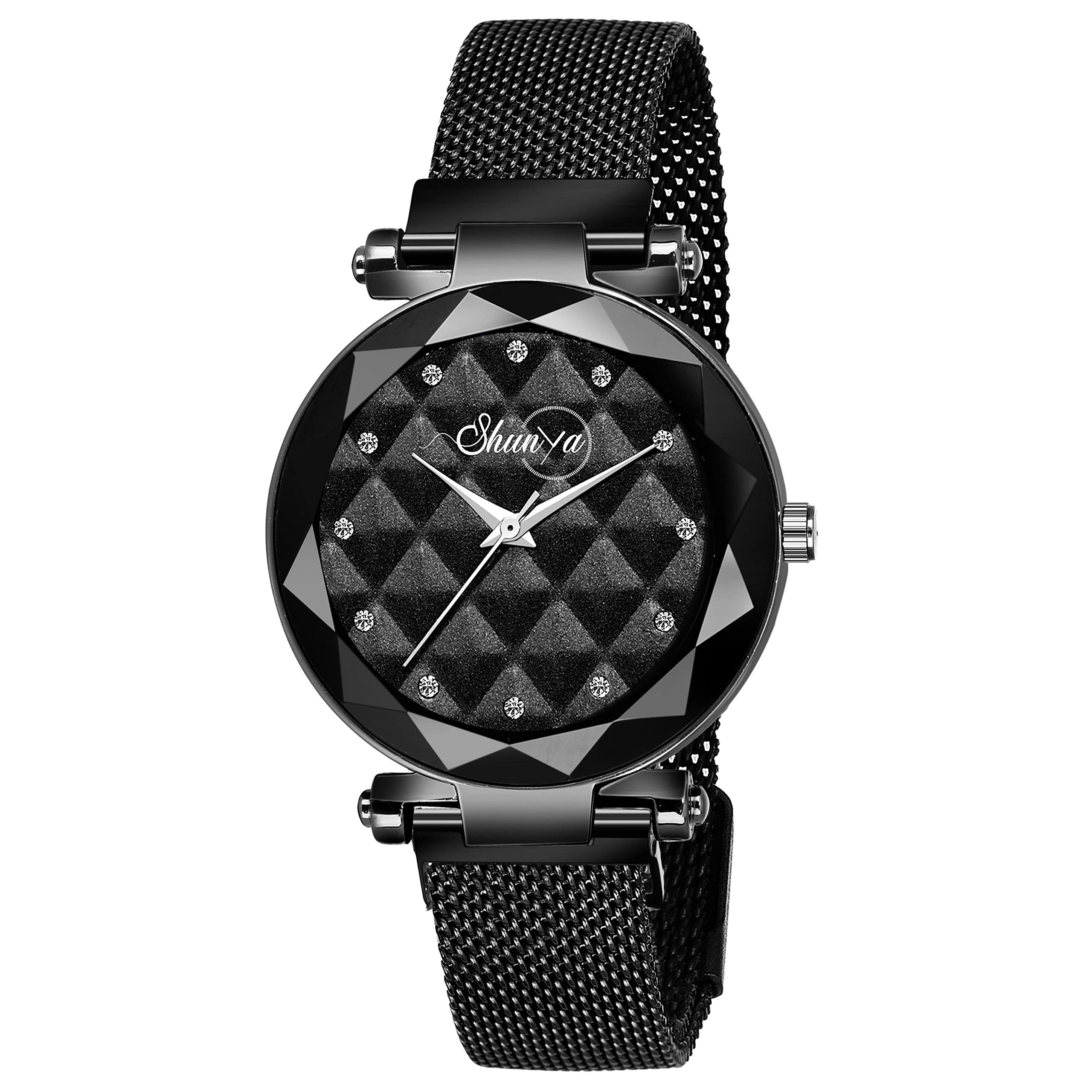 Shunya New Black Magnetic Strap Lock Analog Stylish Watch for Women Watch for Girls & Women (B09NM1KDW1) Amazon Price History, Amazon Price Tracker