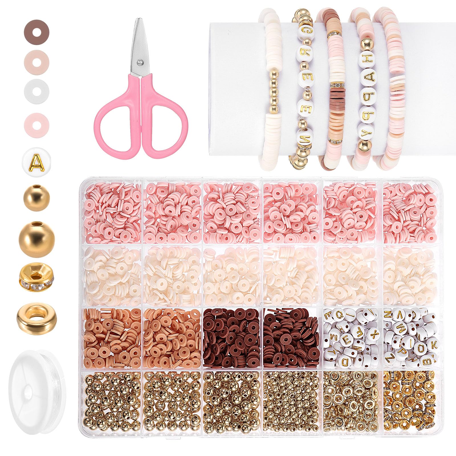 Coptiner 3000+ Pcs Clay Beads Bracelet Making Kit,Bracelet Making Kit Jewellery Making Kit,Friendship Best Gifts for Girls Beads DIY Crafts Gifts for Teen